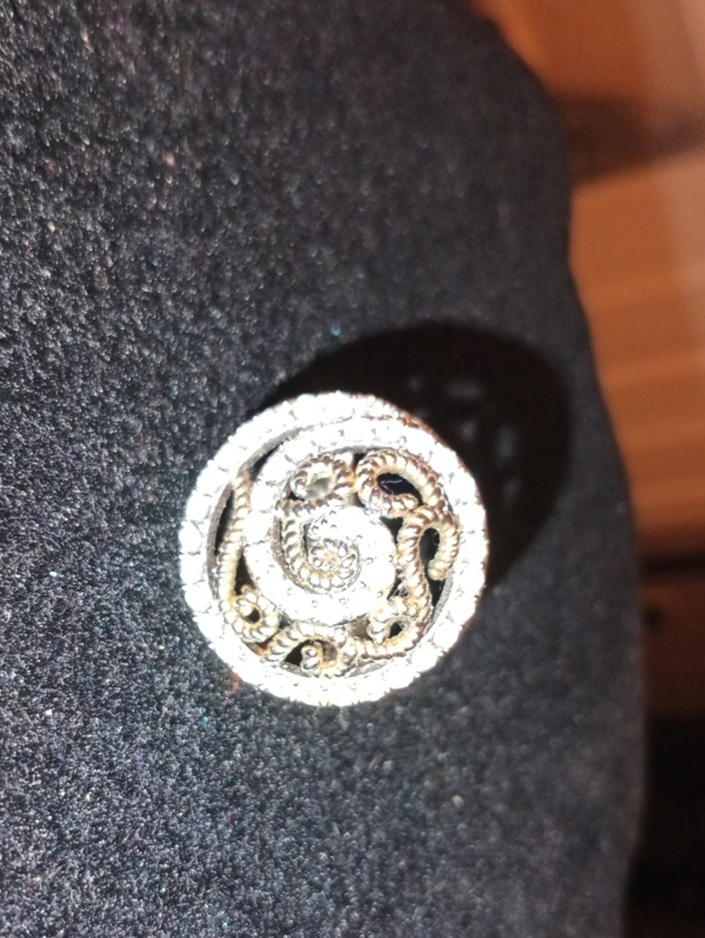 Decorative Silver-Tone Button Accent Jacket Detail - Silver